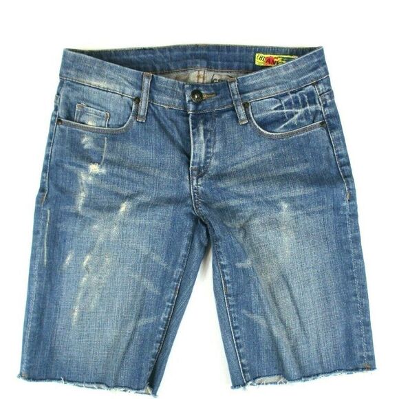 Blank NYC Jean Shorts Festival Y2K Frayed Hem Distressed Denim Women’s Size 25 - Picture 2 of 12